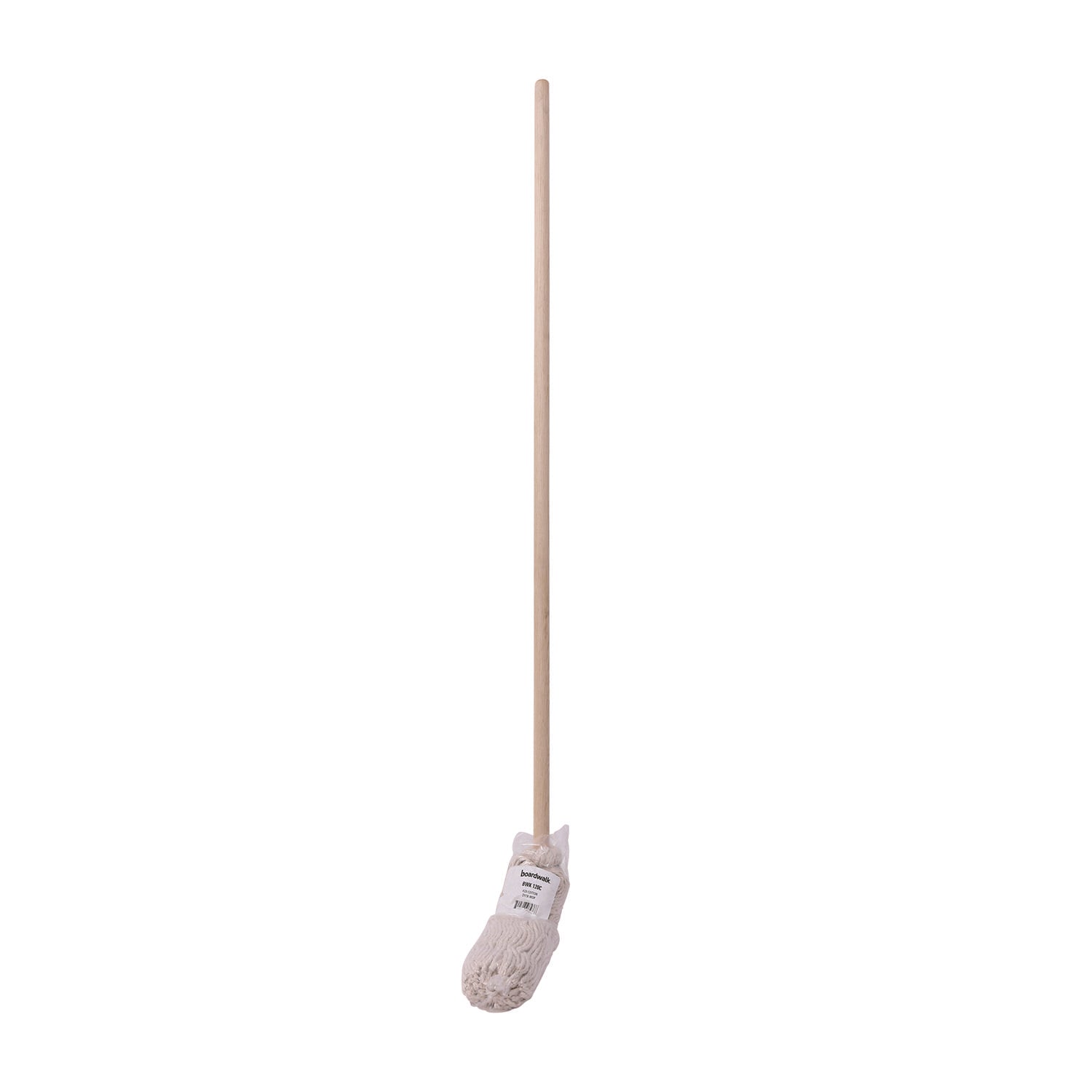 Boardwalk Handle/Deck Mops, #20 White Cotton Head, 54" Natural Wood Handle (120C)