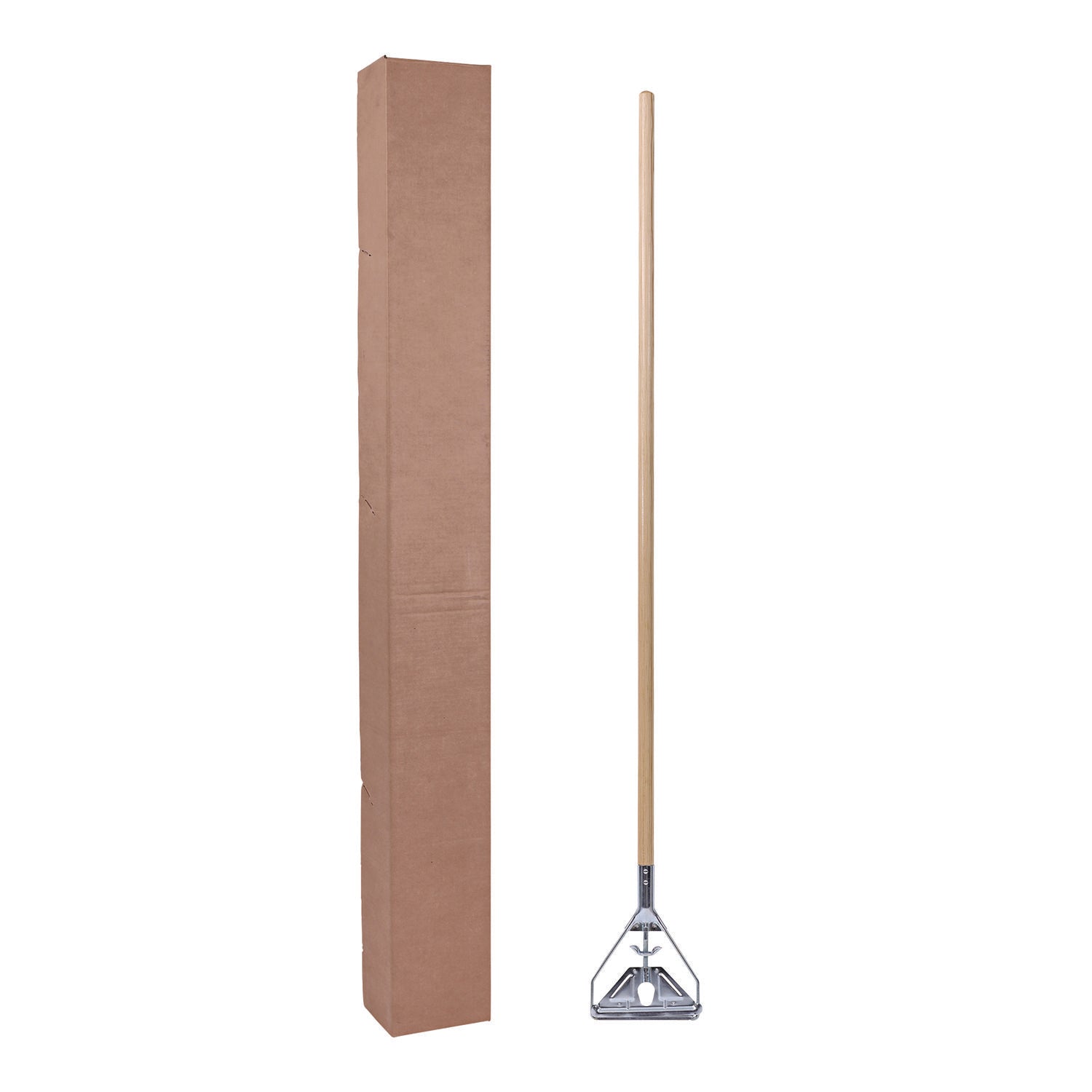 Boardwalk Quick Change Metal Head Mop Handle for No. 20 and Up Heads, 62" Wood Handle (605)