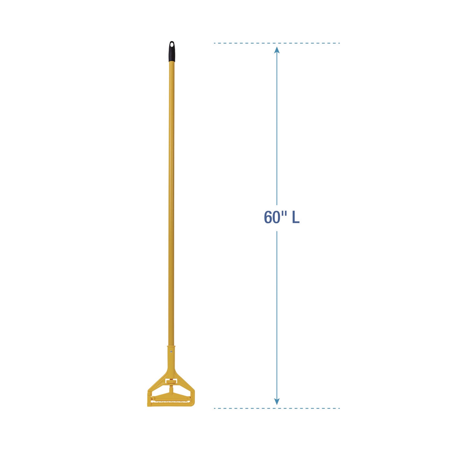 Boardwalk Cotton Cut End Mop Kit, #24 Natural Cotton Head, 60" Yellow Metal/Plastic Handle (5324C)