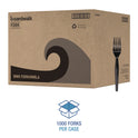 Boardwalk Heavyweight Polystyrene Cutlery, Fork, Black, 1000/Carton (FORKHWBLA)