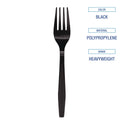 Boardwalk Heavyweight Polypropylene Cutlery, Fork, Black, 1000/Carton (FORKHWPPBLA)