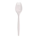 Boardwalk Mediumweight Polypropylene Cutlery, Spork, White, 1000/Carton