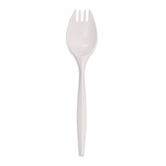 Boardwalk Mediumweight Polypropylene Cutlery, Spork, White, 1000/Carton