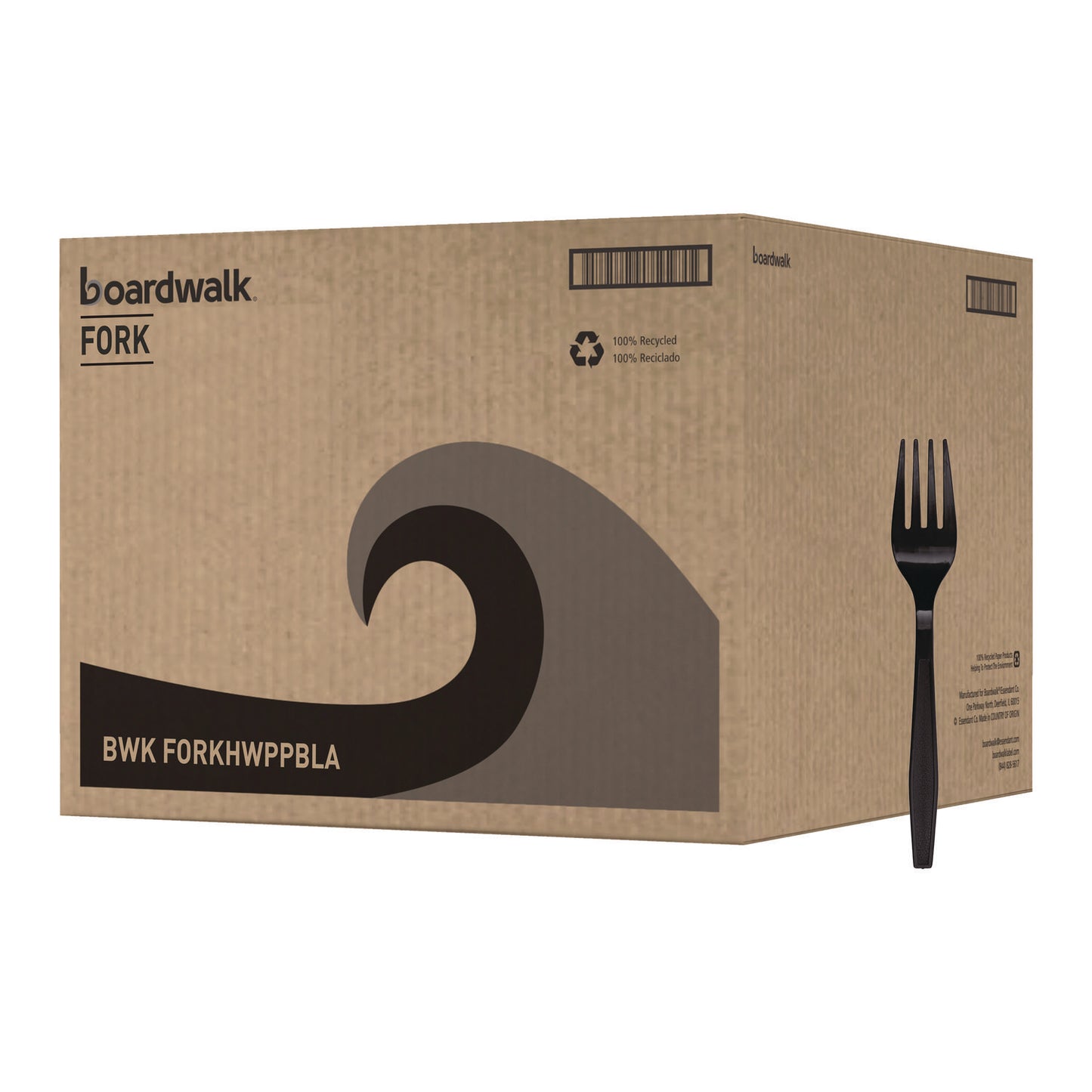 Boardwalk Heavyweight Polypropylene Cutlery, Fork, Black, 1000/Carton (FORKHWPPBLA)