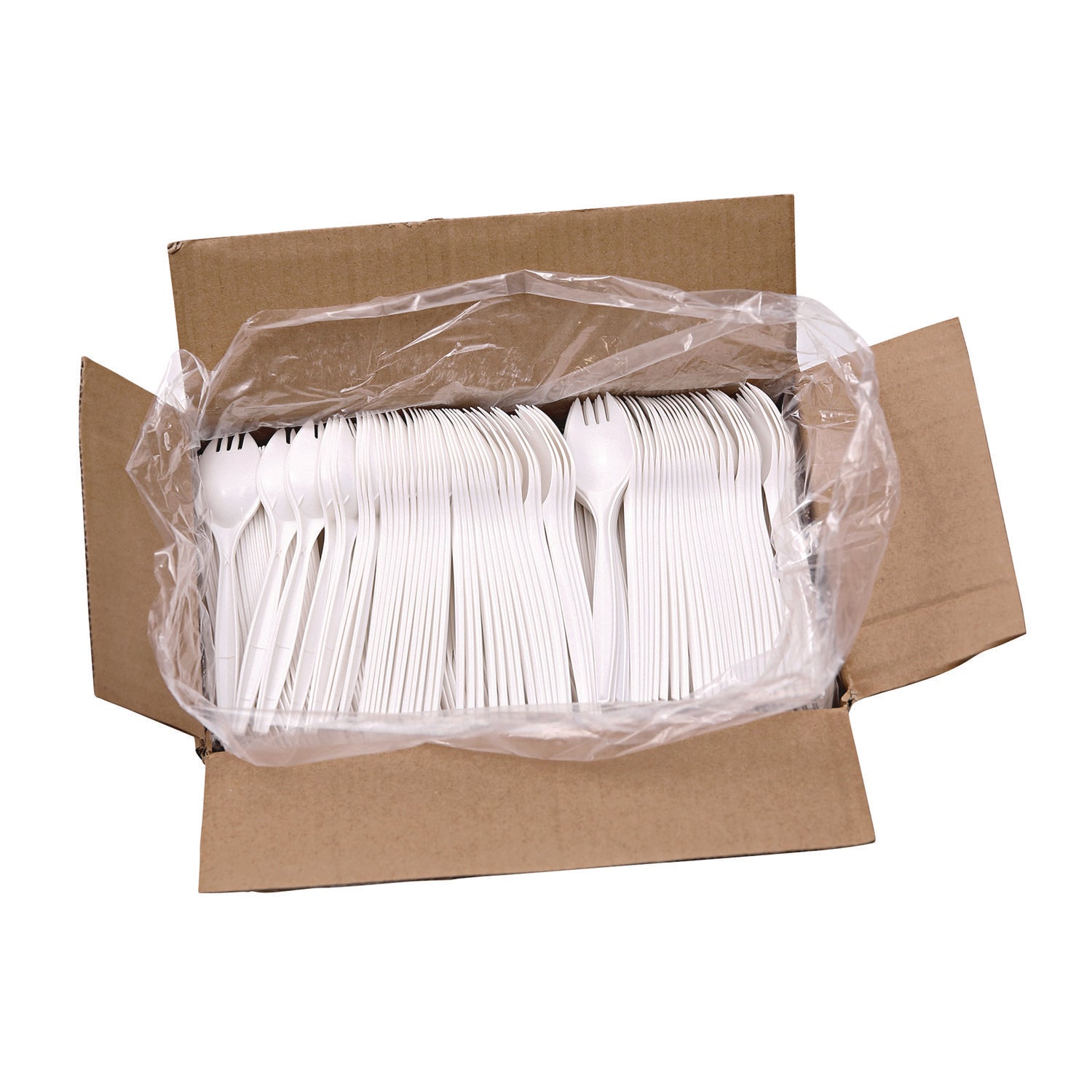 Boardwalk Mediumweight Polypropylene Cutlery, Spork, White, 1000/Carton