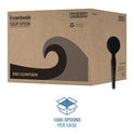 Boardwalk Heavyweight Wrapped Polystyrene Cutlery, Soup Spoon, Black, 1,000/Carton (SSHWPSBIW)