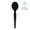 Boardwalk Heavyweight Wrapped Polystyrene Cutlery, Soup Spoon, Black, 1,000/Carton (SSHWPSBIW)