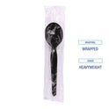 Boardwalk Heavyweight Wrapped Polystyrene Cutlery, Soup Spoon, Black, 1,000/Carton (SSHWPSBIW)