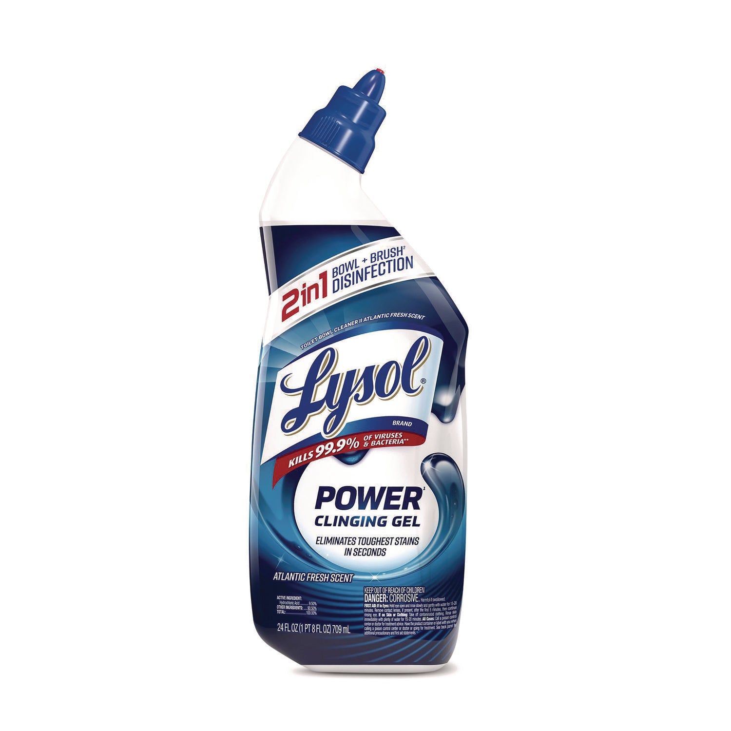 LYSOL Brand Disinfectant Toilet Bowl Cleaner, Atlantic Fresh, 24 oz Bottle (98012EA)