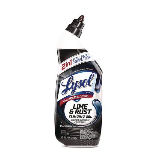 LYSOL Brand Disinfectant Toilet Bowl Cleaner w/Lime/Rust Remover, Atlantic Fresh, 24 oz (98013EA)