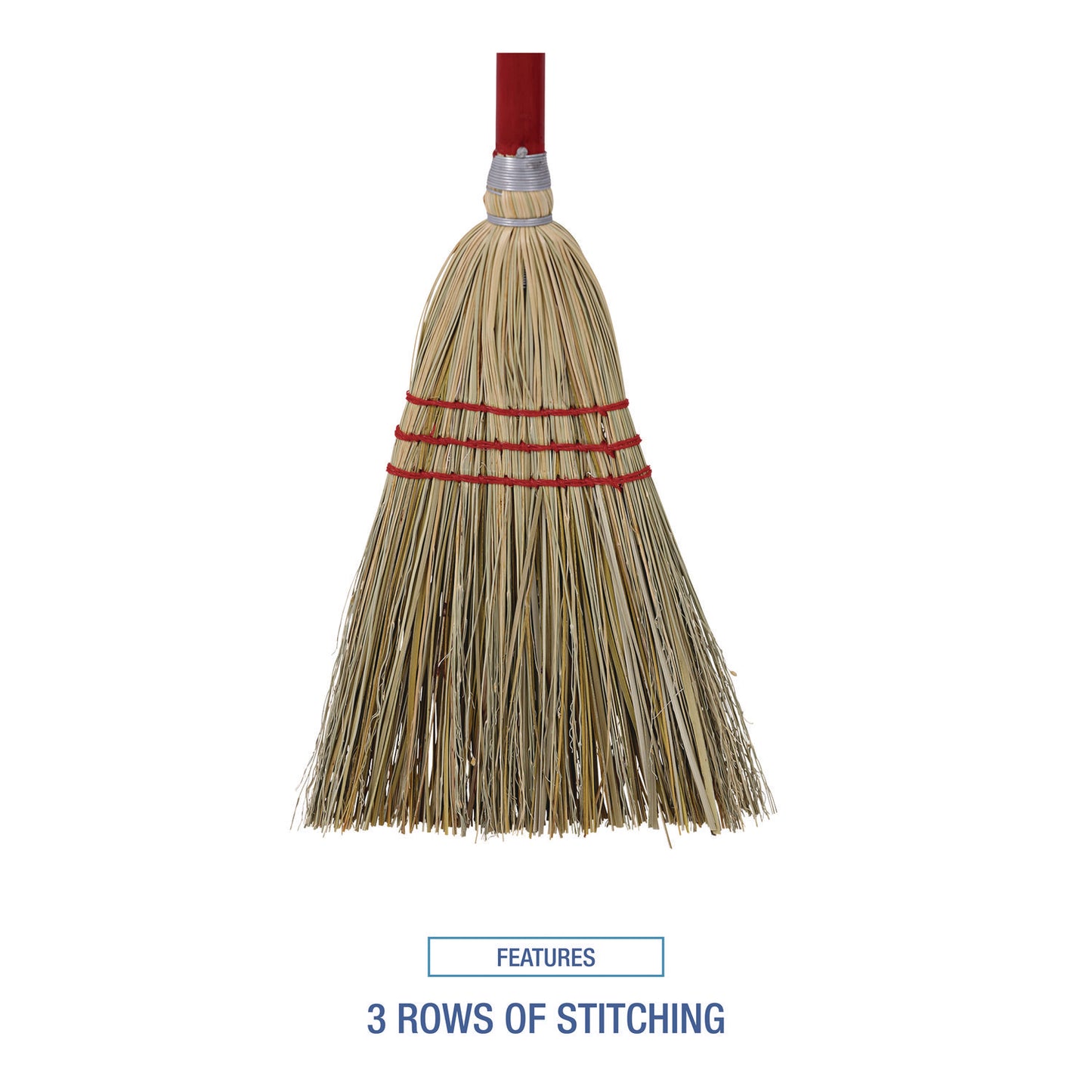 Boardwalk Corn/Fiber Brooms, Corn/Synthetic Fiber Bristles, 36" Overall Length, Gray/Natural, 12/Carton (BR10016)