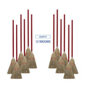 Boardwalk Corn/Fiber Brooms, Corn/Synthetic Fiber Bristles, 36" Overall Length, Gray/Natural, 12/Carton (BR10016)