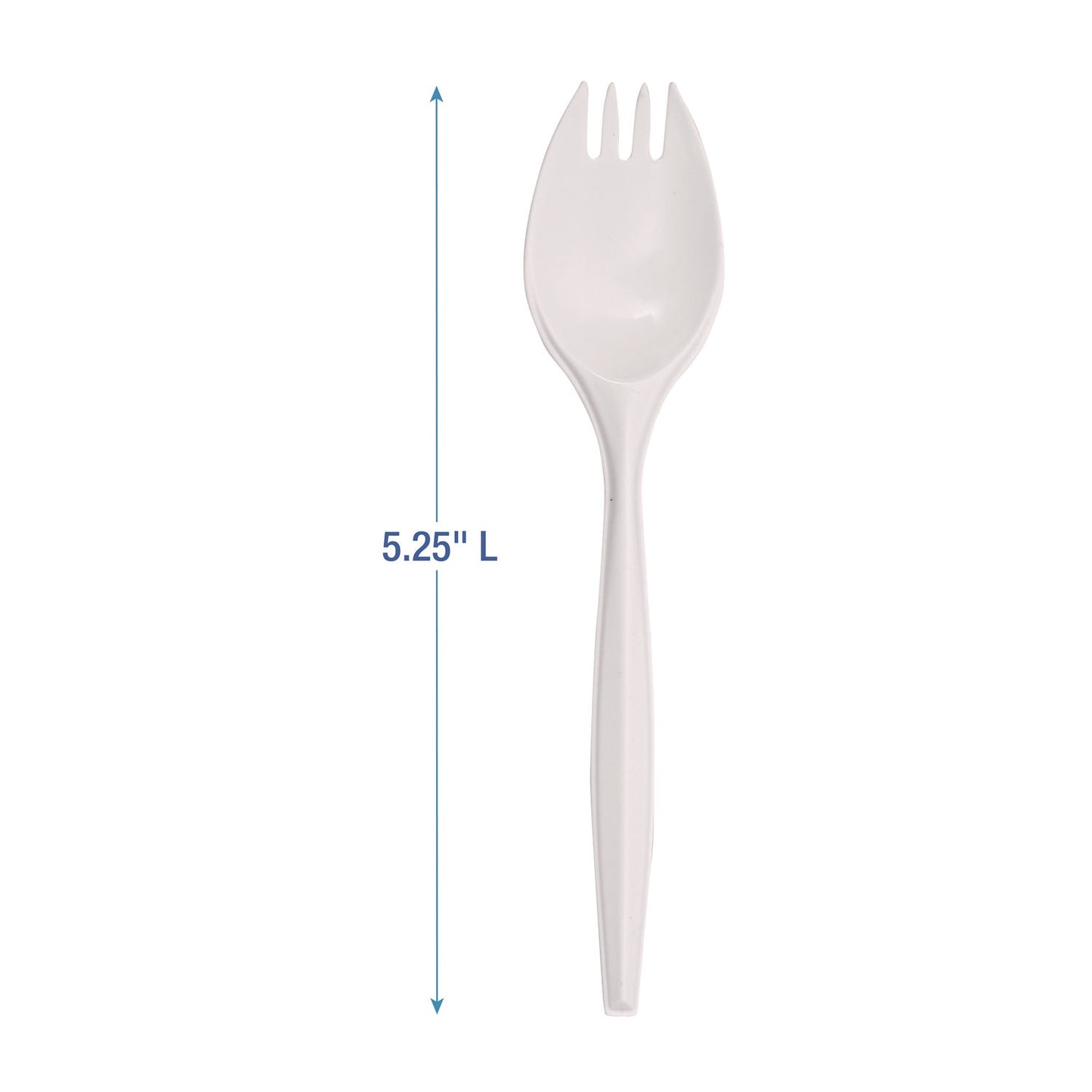 Boardwalk Mediumweight Polypropylene Cutlery, Spork, White, 1000/Carton