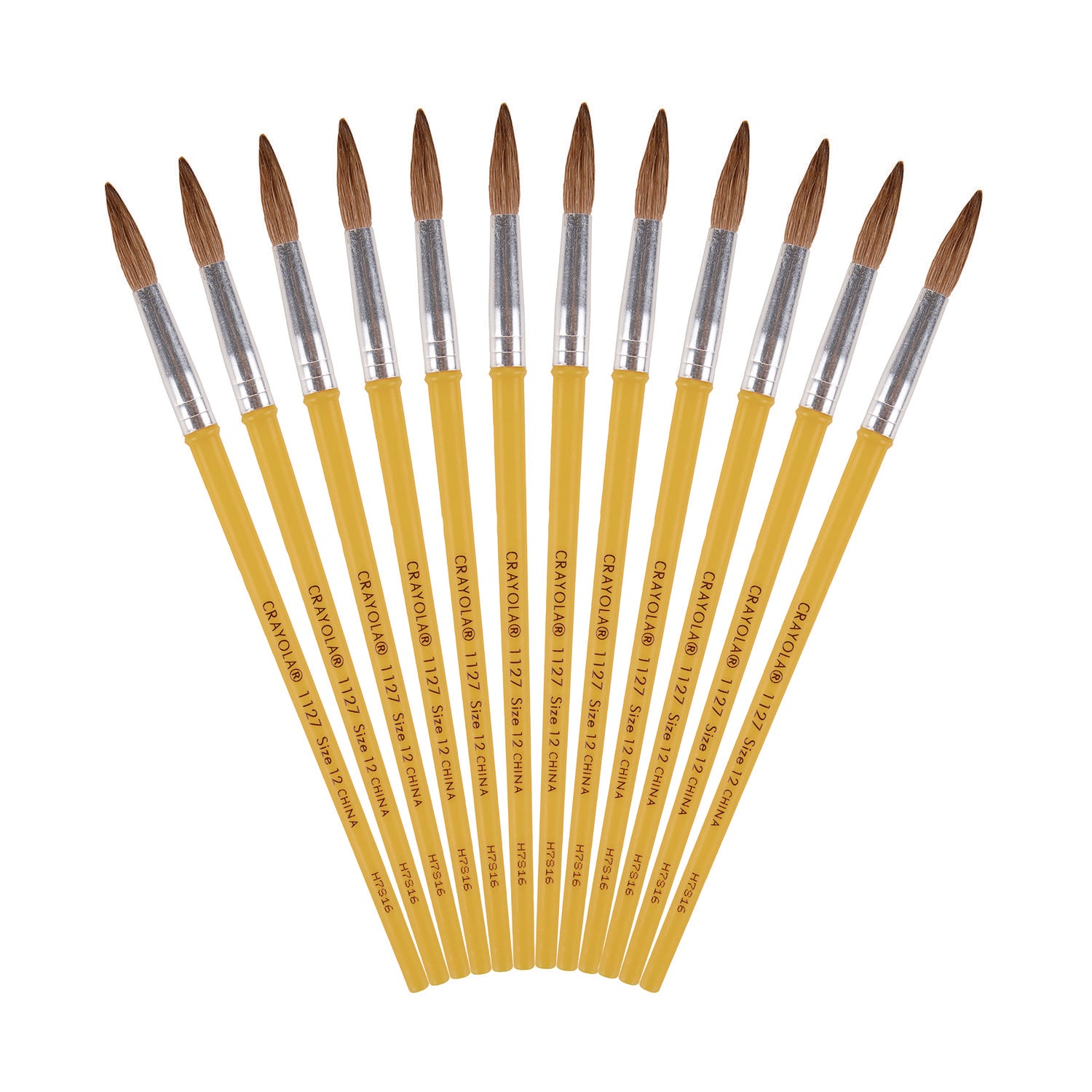 Crayola Watercolor Brush Set, Size 12, Camel-Hair Blend, Round Profile, 3/Pack (051127012)