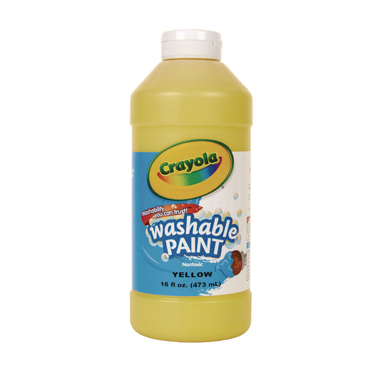 Crayola Washable Paint, Yellow, 16 oz Bottle (542016034)