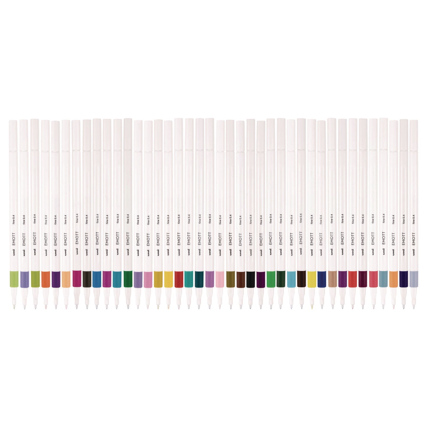 uni-ball EMOTT ever fine Porous Point Pen, Stick, Fine 0.4 mm, Assorted Ink Colors, White Barrel, 40/Pack (24839)