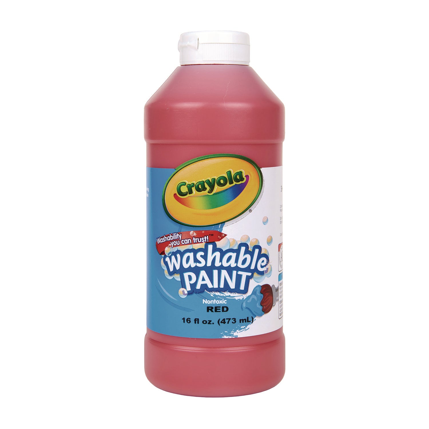 Crayola Washable Paint, Red, 16 oz Bottle (542016038)