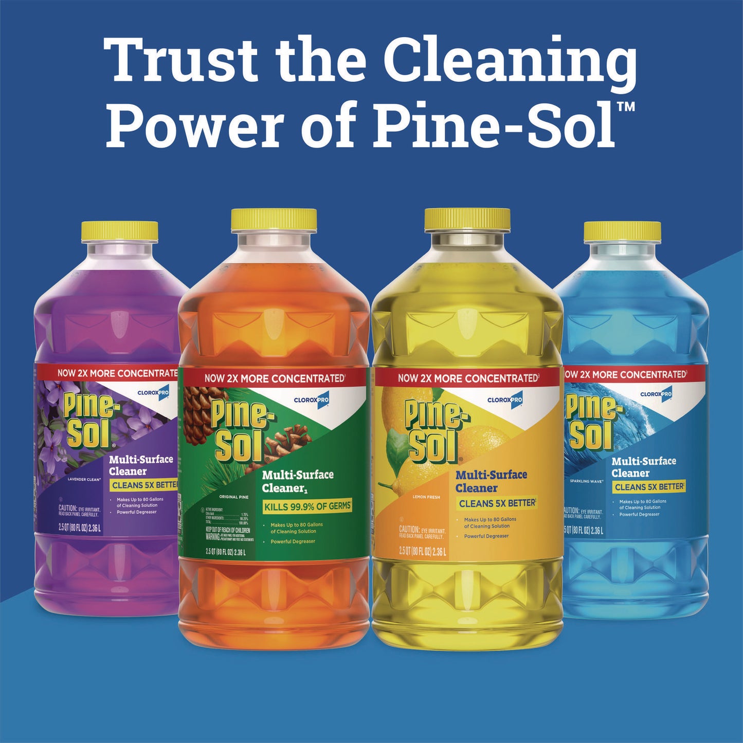 Pine-Sol CloroxPro Multi-Surface Cleaner Concentrated, Sparkling Wave Scent, 80 oz Bottle (60609EA)