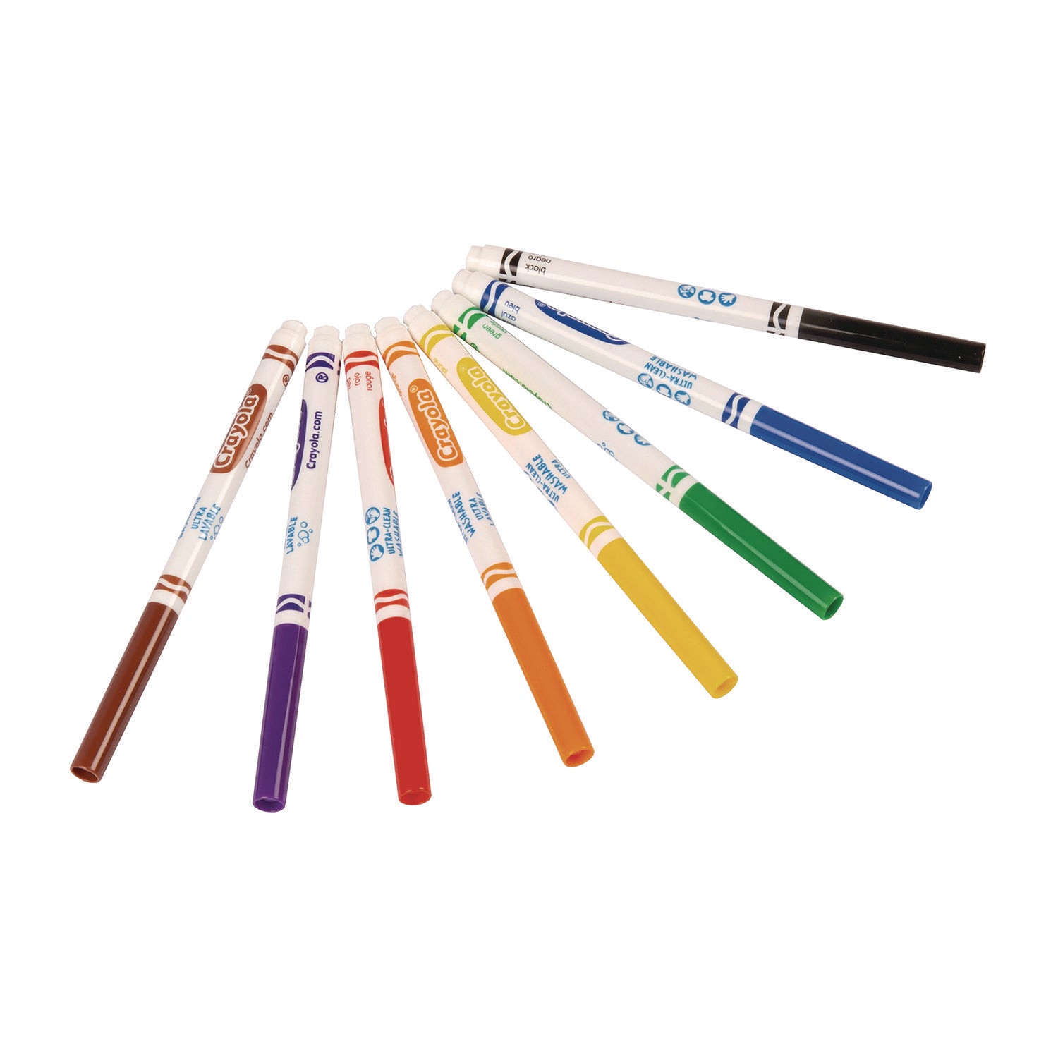 Crayola Ultra-Clean Washable Markers, Fine Bullet Tip, Assorted Colors, 8/Pack (587809)