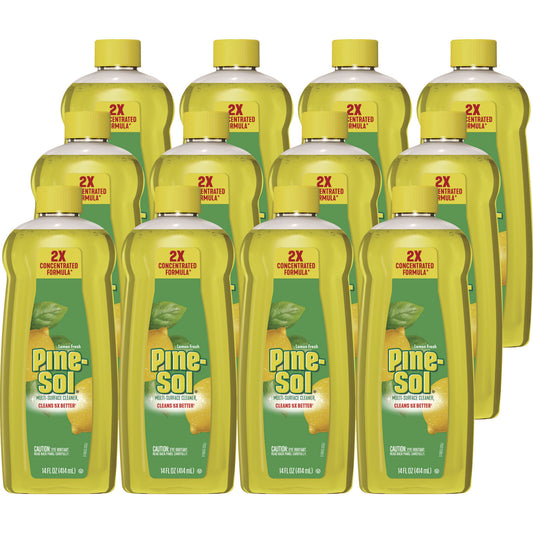 Pine-Sol Multi-Surface Cleaner Concentrated, Lemon Fresh Scent, 14 oz Bottle, 12/Carton (60148CT)