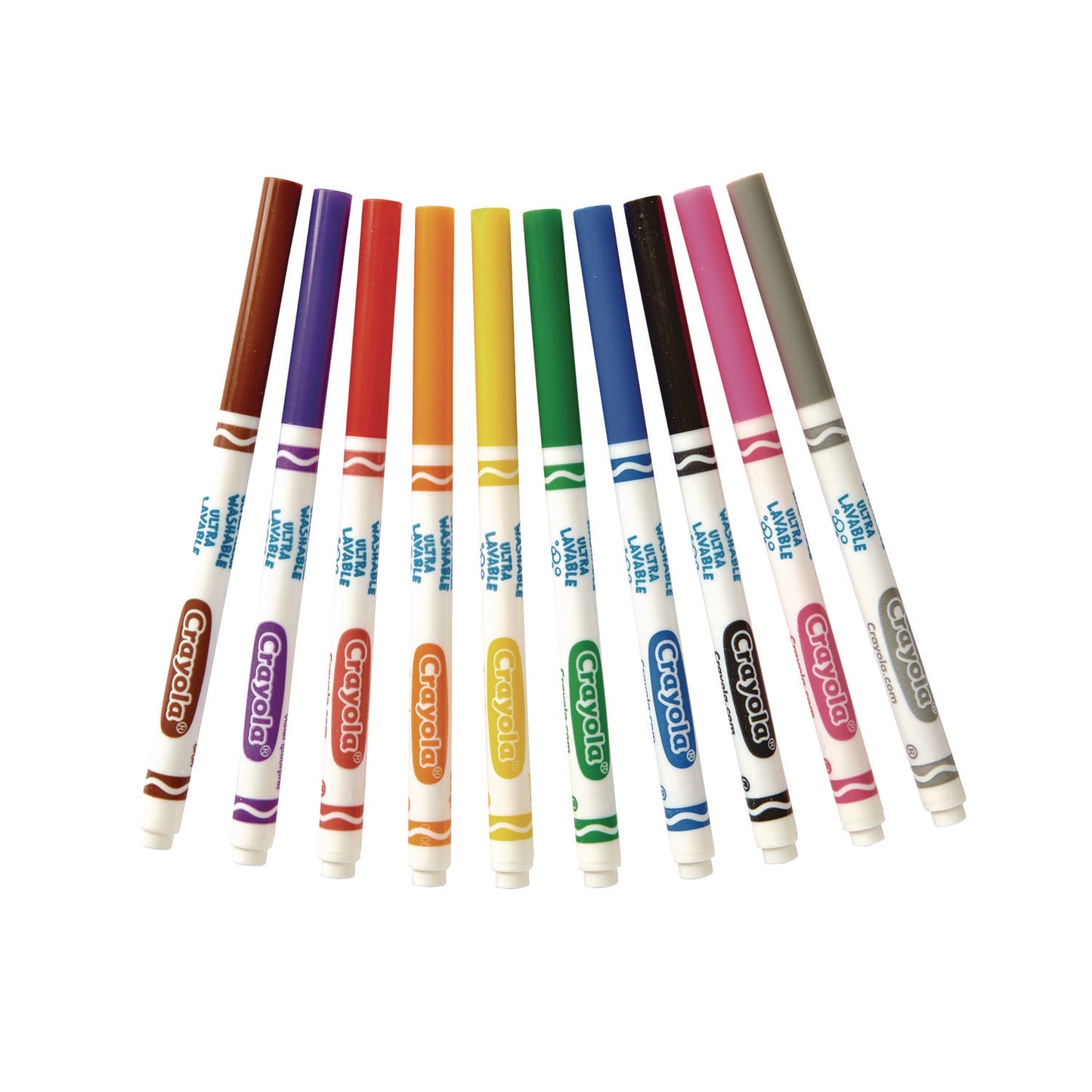 Crayola Ultra-Clean Washable Markers, Fine Bullet Tip, Assorted Colors, Dozen (587813)