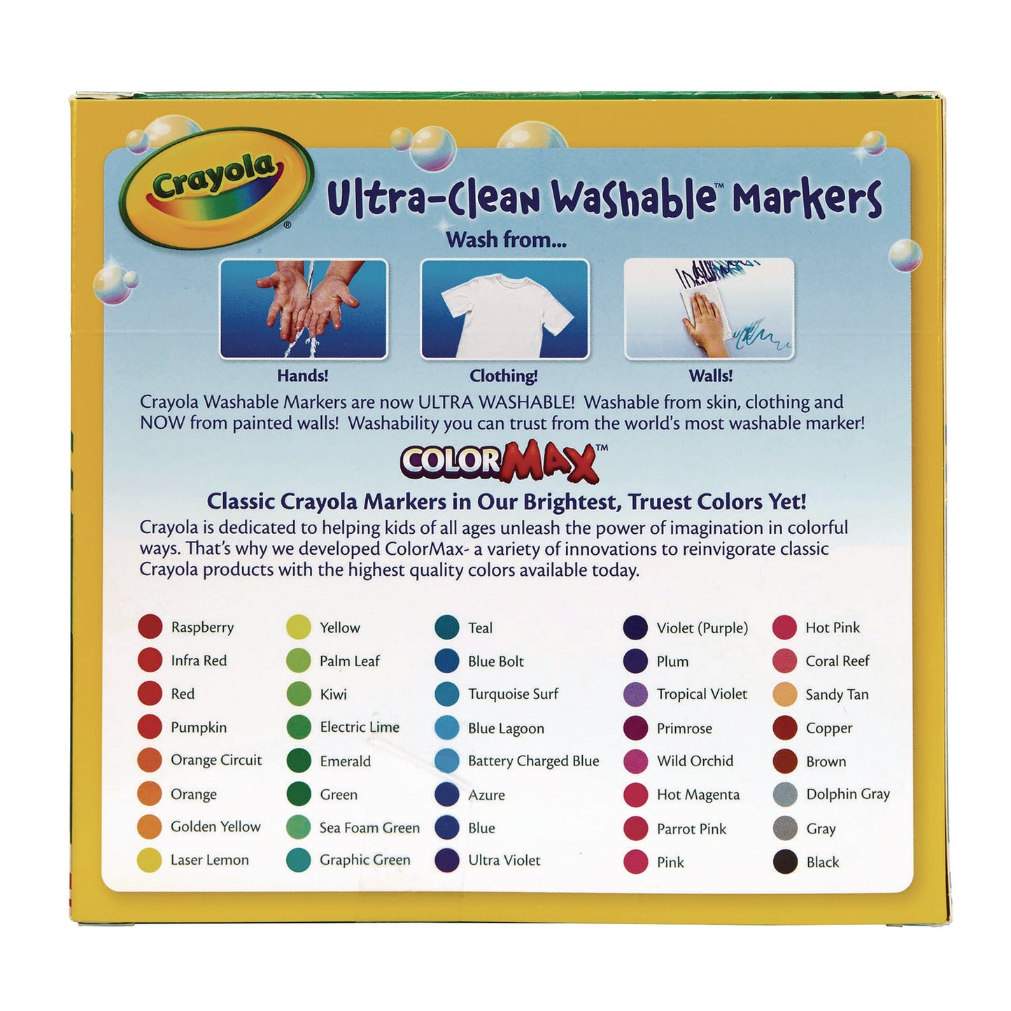 Crayola Ultra-Clean Washable Markers, Broad Bullet Tip, Assorted Colors, 40/Set (587858)