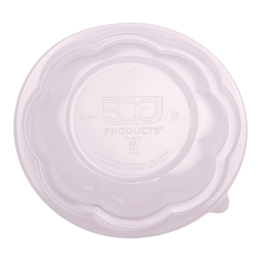 Eco-Products Renewable and Compostable Lids, Fits 24, 32 and 48 oz Salad Bowls, Clear, Plastic, 300/Carton (EPSBLID)