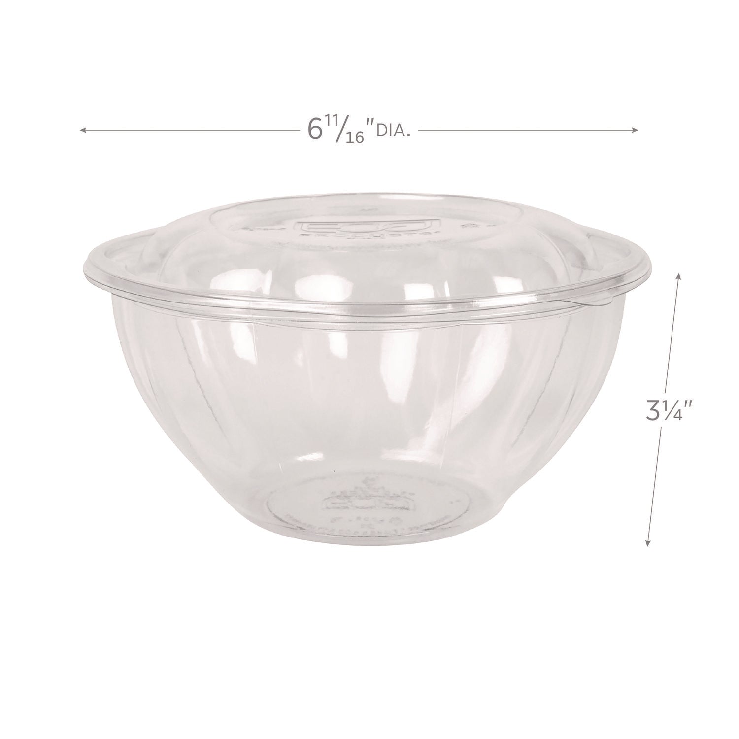 Eco-Products Renewable and Compostable Salad Bowls with Lids, 32 oz, Clear, Plastic, 50/Pack, 3 Packs/Carton (EPSB32)