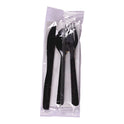 Eco-Products 100% Recycled Content Cutlery Kit, Fork/Knife/Soup Spoon/Teaspoon6", Black, 250 Kits/Carton (EPS115)