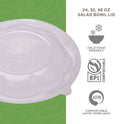 Eco-Products Renewable and Compostable Lids, Fits 24, 32 and 48 oz Salad Bowls, Clear, Plastic, 300/Carton (EPSBLID)