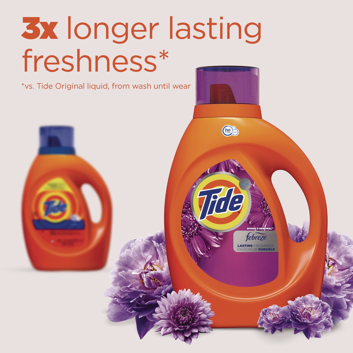 Tide Plus Febreze Liquid Laundry Detergent, Spring and Renewal, 84 oz Bottle (12237EA)