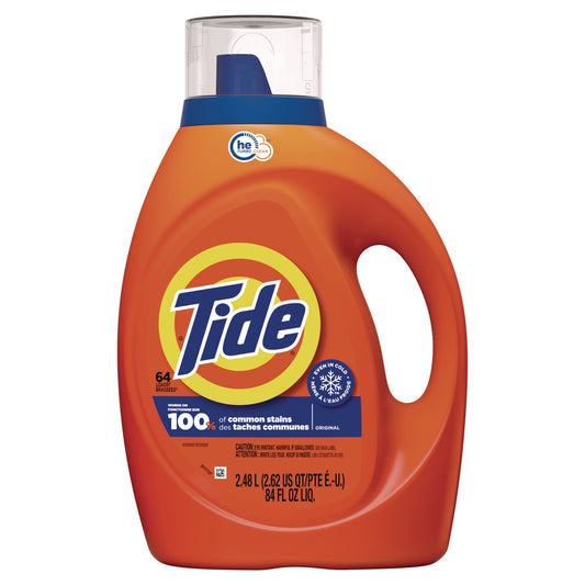 Tide HE Laundry Detergent, Original Scent, Liquid, 64 Loads, 84 oz Bottle (12110EA)