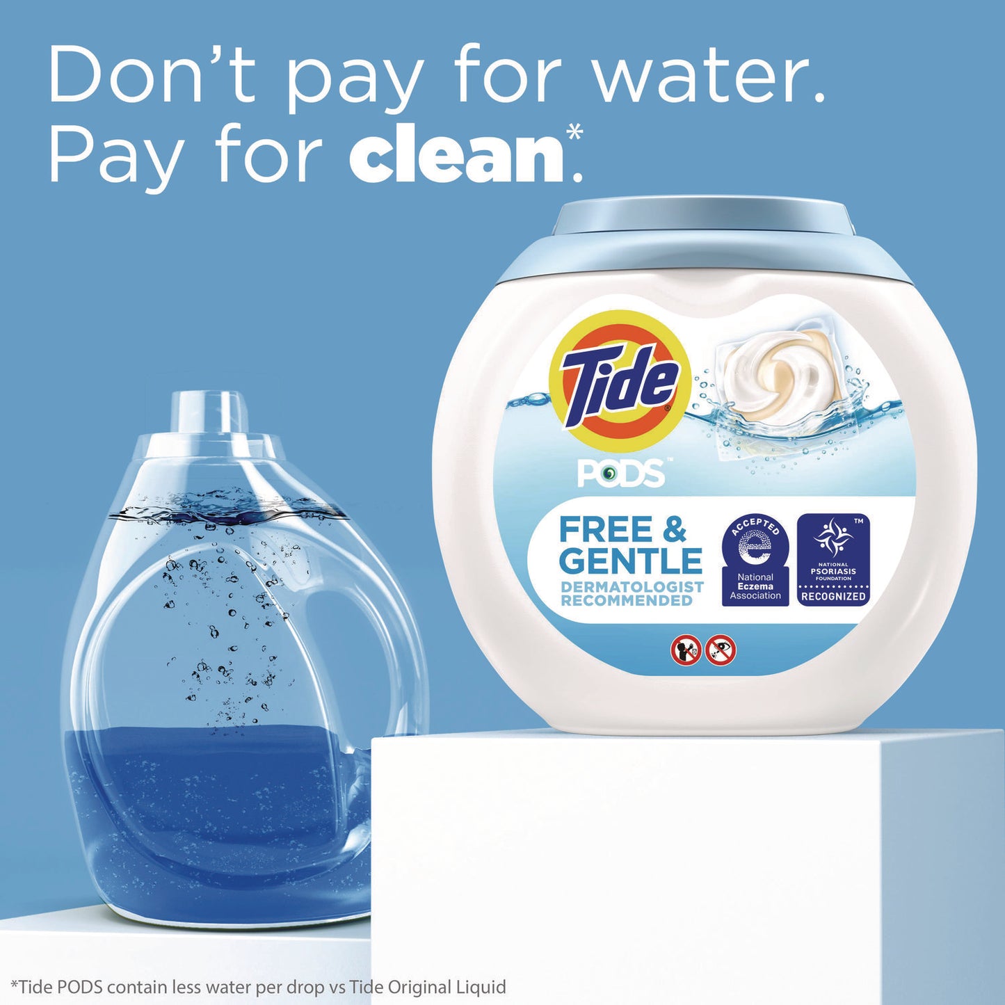 Tide PODS Laundry Detergent, Free and Gentle, 63 oz Tub, 76 Pacs/Tub (09488EA)