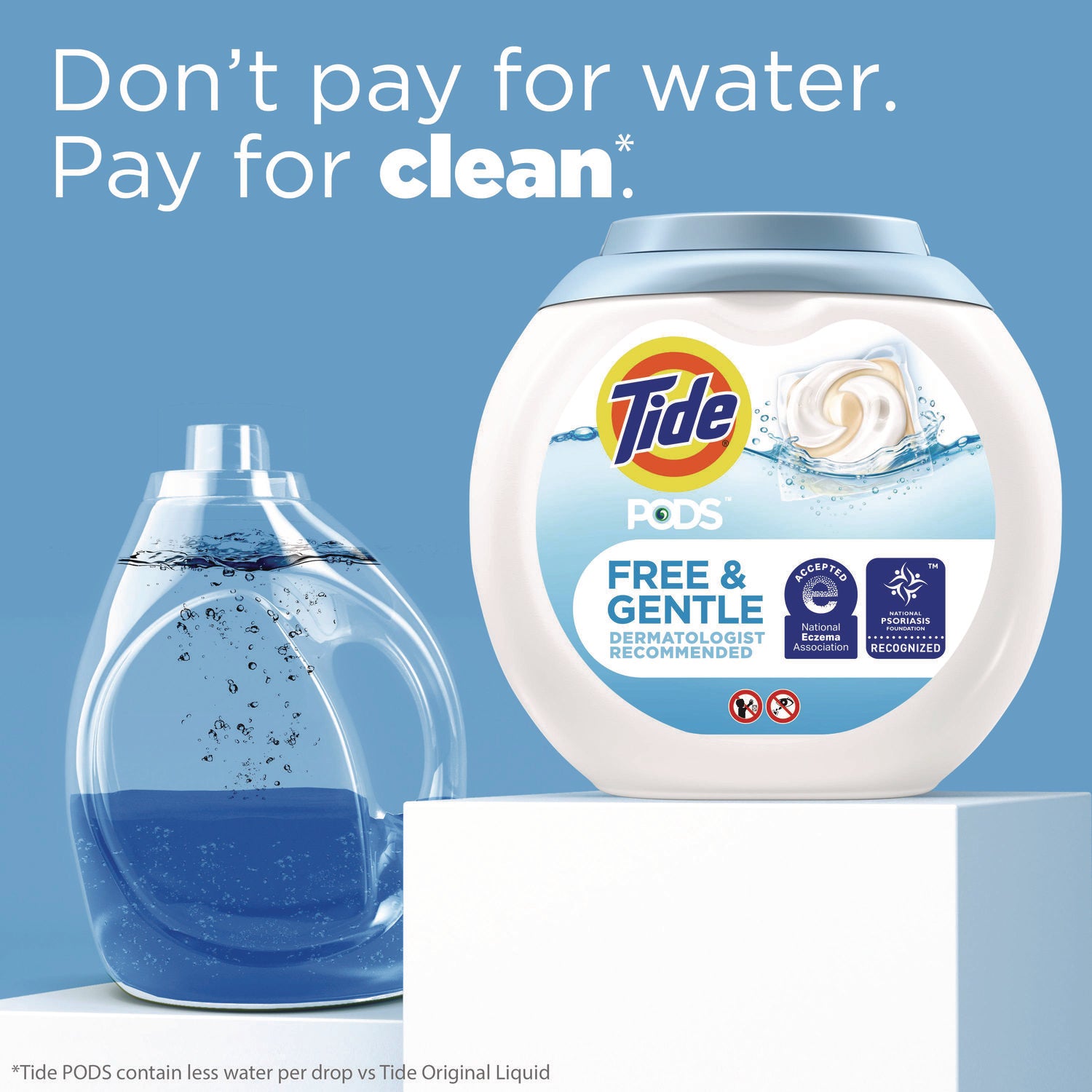 Tide PODS Laundry Detergent, Free and Gentle, 63 oz Tub, 76 Pacs/Tub (09488EA)