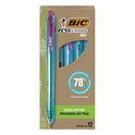 BIC Ecolutions Gel Pen, Retractable, Medium 1 mm, Assorted Ink, Blue Barrel, 12/Pack (RGLE11AST)