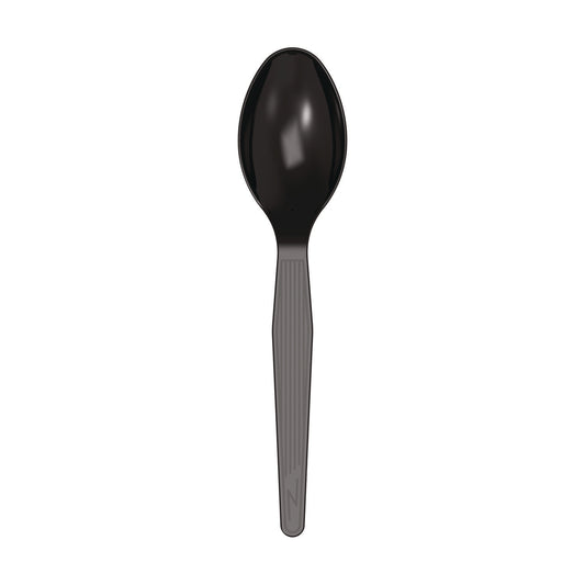 Dixie Mediumweight Polystyrene Wrapped Cutlery, Teaspoon, Black, 1,000/Carton (TM53C1)