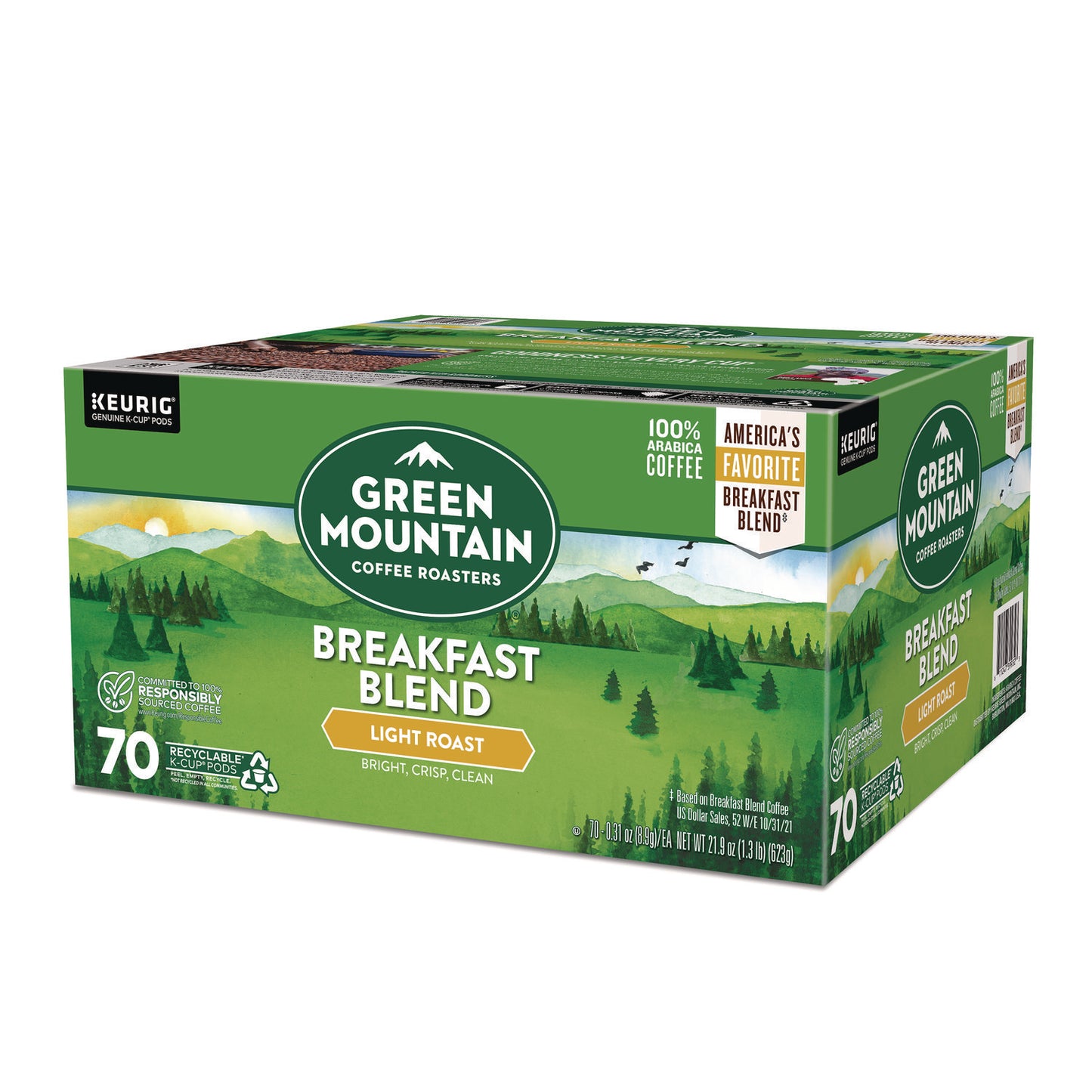 Keurig Breakfast Blend Coffee K-Cup Pods, Regular, 70/Box (5000373741)