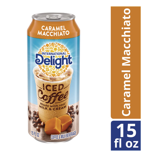 International Delight Iced Coffee, Caramel Macchiato, 15 oz Can, 12/Carton (WWI07500)