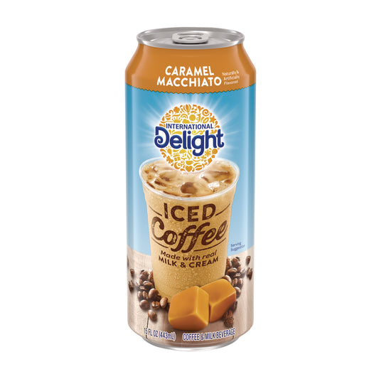 International Delight Iced Coffee, Caramel Macchiato, 15 oz Can, 12/Carton (WWI07500)