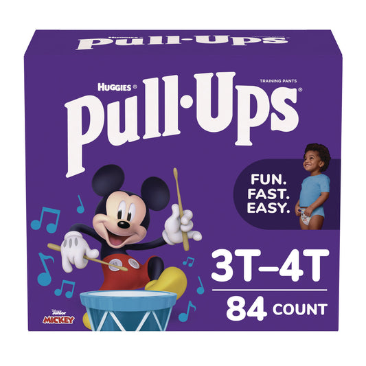 Huggies Pull-Ups Learning Designs Potty Training Pants for Boys, Size 5, 3T-4T, 32 lbs to 40 lbs, 84/Carton (45271)