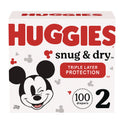 Huggies Snug and Dry Diapers, Size 2, 12 lbs to 18 lbs, 100/Carton (54646)