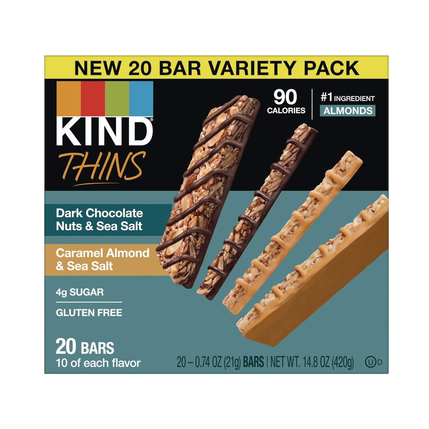 KIND Thins Bar Variety Pack, Caramel Almond & Sea Salt