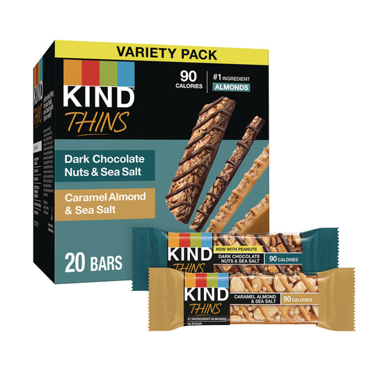 KIND Thins Bar Variety Pack, Caramel Almond & Sea Salt