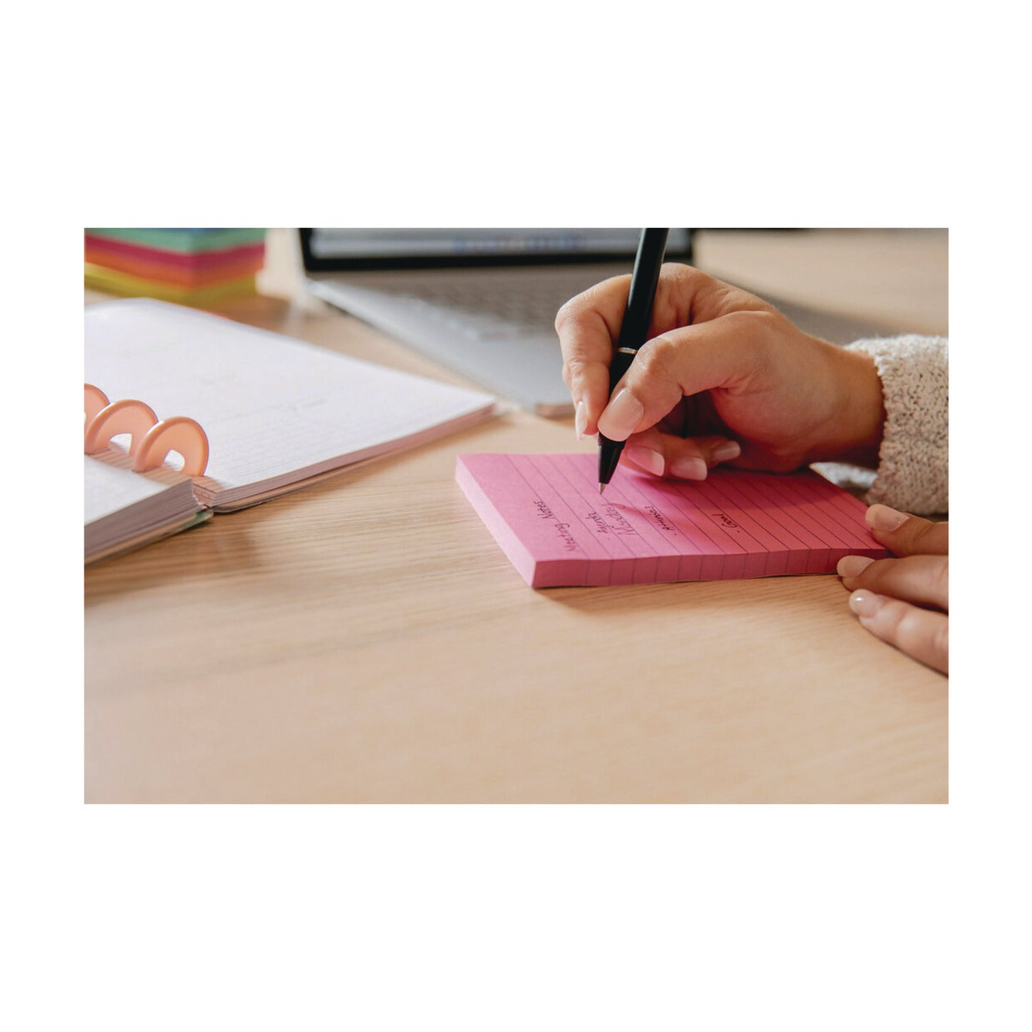 Post-it Note Pads in Summer Joy Color Collection Colors, 4" x 6", Note Ruled, 90 Sheets/Pad, 5 Pads/Pack (6605SSJOY)