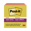 Post-it Note Pads in Summer Joy Collection, 4" x 4", Note Ruled, 90 Sheets/Pad, 4 Pads/Pack (6754SSJOY)