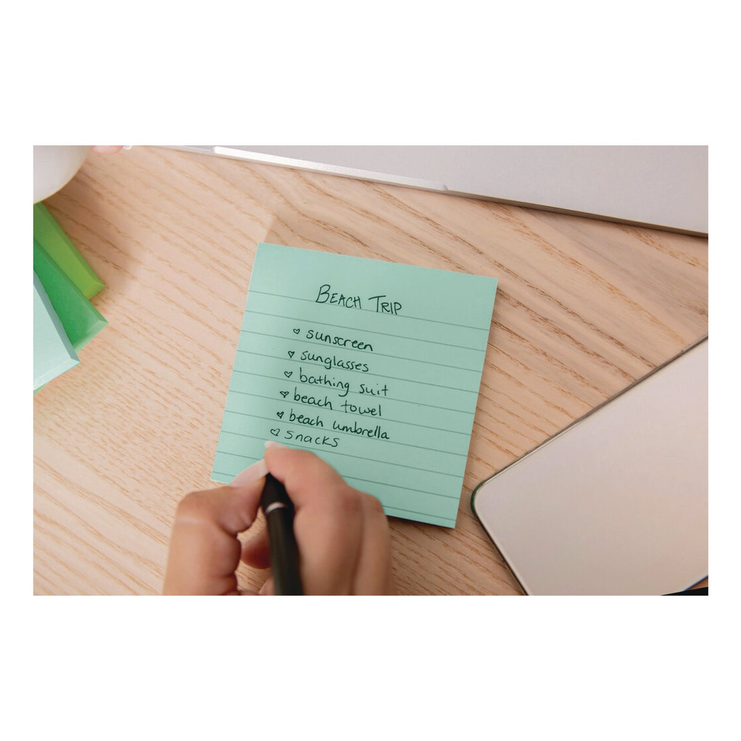 Post-it Note Pads in Summer Joy Color Collection Colors, 4" x 4", Note Ruled, 90 Sheets/Pad, 6 Pads/Pack (6756SSJOY)