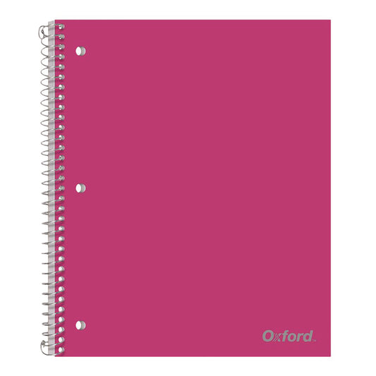 Oxford Poly One-Subject Notebook, 1 Subject, College Rule, Randomly Assorted Cover Color, (100) 11 x 9 Sheets (10590)