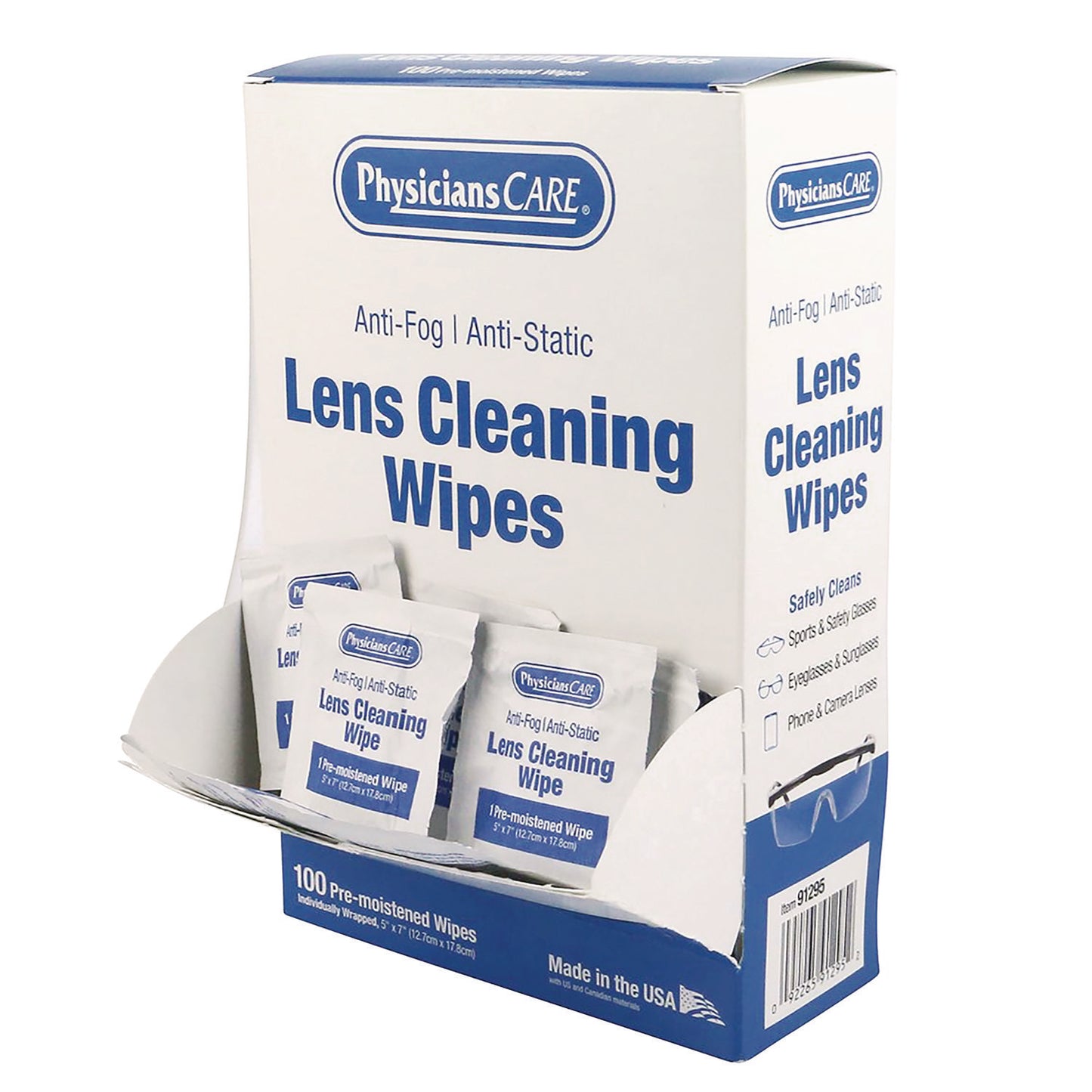 PhysiciansCare Lens Cleaning Wipe, 100/Box (91295)