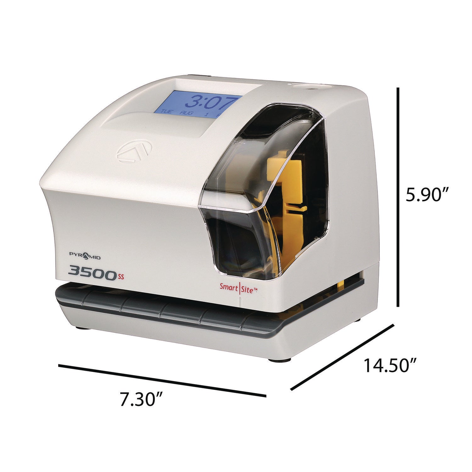 Pyramid 3500 Smart Site Punch Card Time Clock System, DC Powered Operation, Light Gray (3500SS)