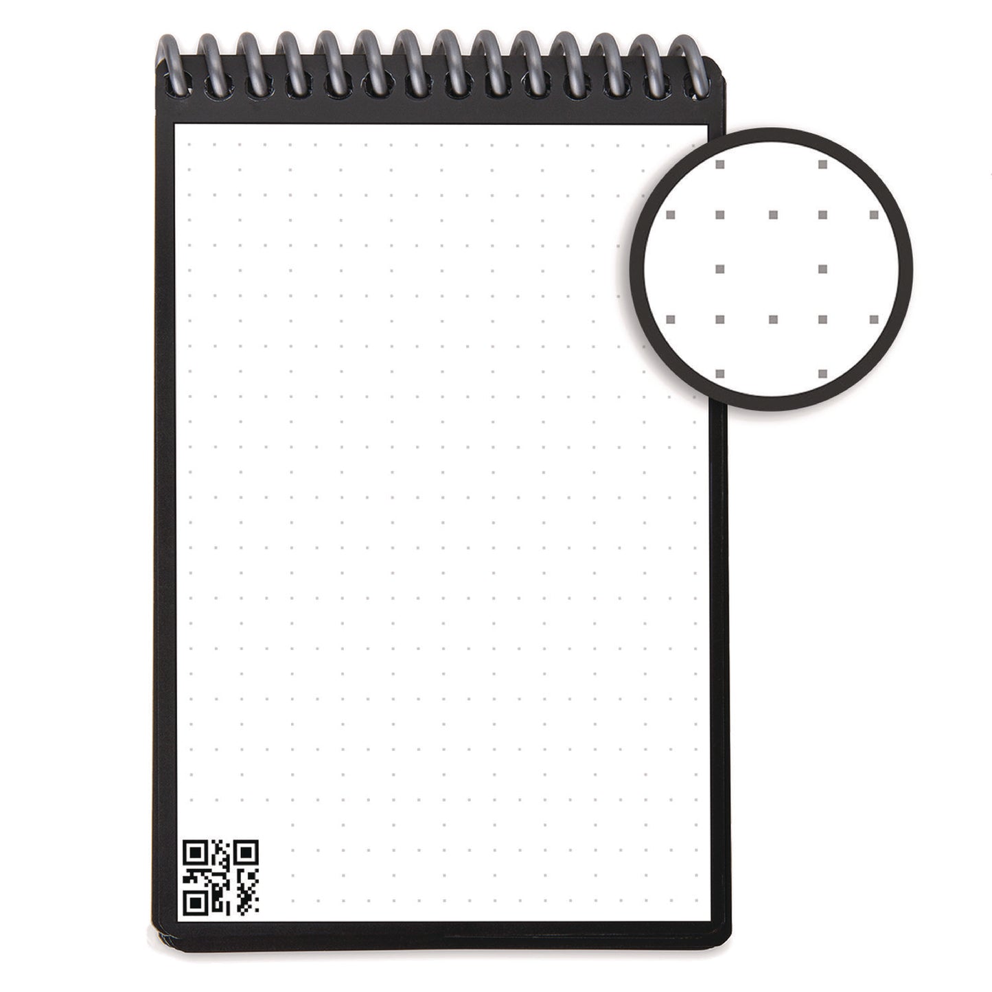 Rocketbook Mini Notepad, Black Cover, Dot Grid Rule, 3 x 5.5, White, 48 Sheets (EVRMRCCCEFR)